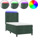 ΚΡΕΒΑΤΙ BOXSPRING ΜΕ ΣΤΡΩΜΑ & LED ΣΚ. ΠΡΑΣΙΝΟ 100X200ΕΚ ΒΕΛΟΥΔΟ 3139550