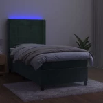 ΚΡΕΒΑΤΙ BOXSPRING ΜΕ ΣΤΡΩΜΑ & LED ΣΚ. ΠΡΑΣΙΝΟ 100X200ΕΚ ΒΕΛΟΥΔΟ 3139550