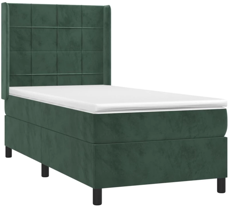 ΚΡΕΒΑΤΙ BOXSPRING ΜΕ ΣΤΡΩΜΑ & LED ΣΚ. ΠΡΑΣΙΝΟ 100X200ΕΚ ΒΕΛΟΥΔΟ 3139550