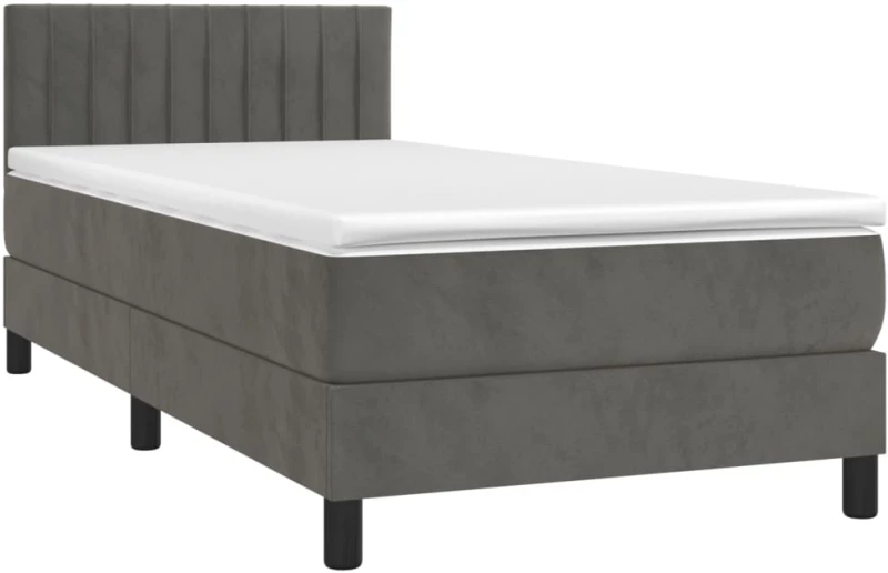 ΚΡΕΒΑΤΙ BOXSPRING ΜΕ ΣΤΡΩΜΑ ΣΚΟΥΡΟ ΓΚΡΙ 80X200 ΕΚ. ΒΕΛΟΥΔΙΝΟ 3141390