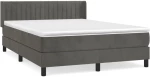 ΚΡΕΒΑΤΙ BOXSPRING ΜΕ ΣΤΡΩΜΑ ΣΚΟΥΡΟ ΓΚΡΙ 140X200 ΕΚ. ΒΕΛΟΥΔΙΝΟ 3131082