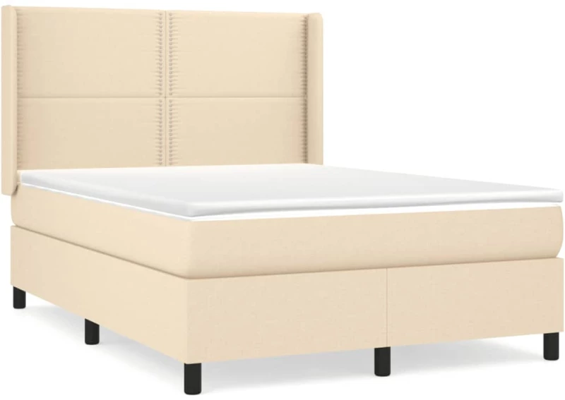 ΚΡΕΒΑΤΙ BOXSPRING ΜΕ ΣΤΡΩΜΑ ΚΡΕΜ 140X190 ΕΚ. ΥΦΑΣΜΑΤΙΝΟ 3131350