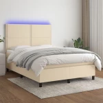 ΚΡΕΒΑΤΙ BOXSPRING ΜΕ ΣΤΡΩΜΑ & LED ΚΡΕΜ 140X190 ΕΚ. ΥΦΑΣΜΑΤΙΝΟ 3134794