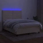 ΚΡΕΒΑΤΙ BOXSPRING ΜΕ ΣΤΡΩΜΑ & LED ΚΡΕΜ 140X190 ΕΚ. ΥΦΑΣΜΑΤΙΝΟ 3134794