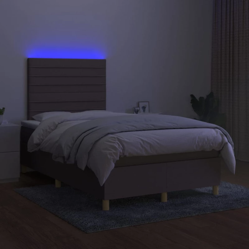 ΚΡΕΒΑΤΙ BOXSPRING ΜΕ ΣΤΡΩΜΑ & LED TAUPE 120X200 ΕΚ. ΥΦΑΣΜΑΤΙΝΟ 3135505