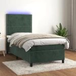 ΚΡΕΒΑΤΙ BOXSPRING ΜΕ ΣΤΡΩΜΑ & LED ΣΚ. ΠΡΑΣΙΝΟ 90X200 ΕΚ ΒΕΛΟΥΔΟ 3136044