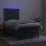 ΚΡΕΒΑΤΙ BOXSPRING ΜΕ ΣΤΡΩΜΑ & LED ΣΚ. ΠΡΑΣΙΝΟ 90X200 ΕΚ ΒΕΛΟΥΔΟ 3136044