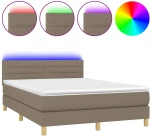 ΚΡΕΒΑΤΙ BOXSPRING ΜΕ ΣΤΡΩΜΑ & LED TAUPE 140X190 ΕΚ. ΥΦΑΣΜΑΤΙΝΟ 3133793