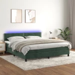 ΚΡΕΒΑΤΙ BOXSPRING ΜΕ ΣΤΡΩΜΑ & LED ΣΚ. ΠΡΑΣΙΝΟ 180X200ΕΚ ΒΕΛΟΥΔΟ 3134360