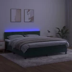 ΚΡΕΒΑΤΙ BOXSPRING ΜΕ ΣΤΡΩΜΑ & LED ΣΚ. ΠΡΑΣΙΝΟ 180X200ΕΚ ΒΕΛΟΥΔΟ 3134360