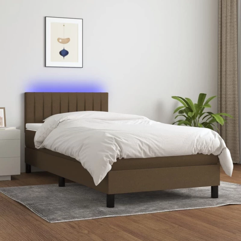 ΚΡΕΒΑΤΙ BOXSPRING ΜΕ ΣΤΡΩΜΑ & LED ΣΚ.ΚΑΦΕ 100X200 ΕΚ ΥΦΑΣΜΑΤΙΝΟ 3133296
