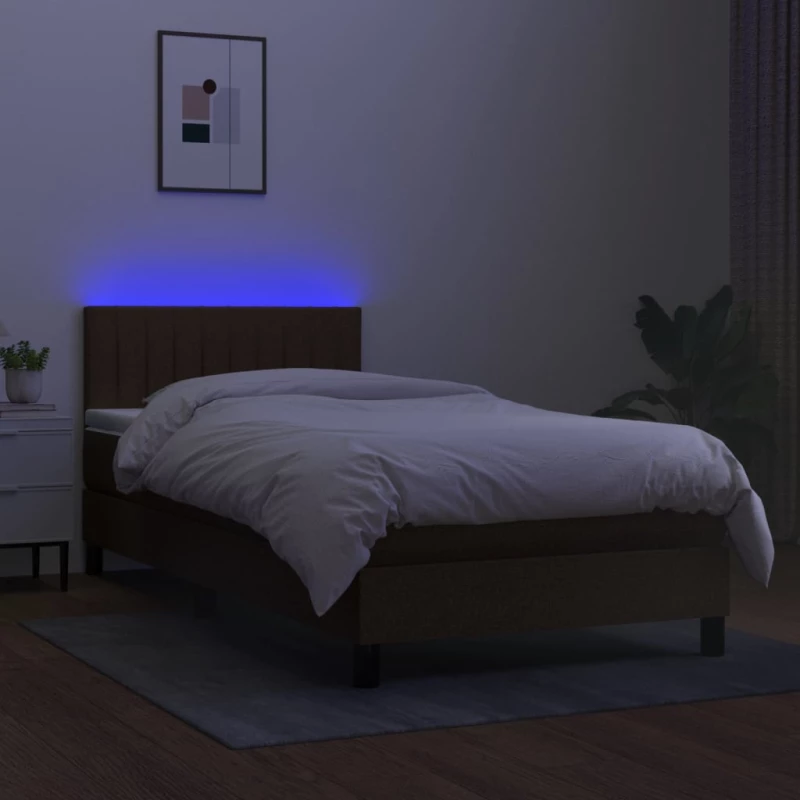 ΚΡΕΒΑΤΙ BOXSPRING ΜΕ ΣΤΡΩΜΑ & LED ΣΚ.ΚΑΦΕ 100X200 ΕΚ ΥΦΑΣΜΑΤΙΝΟ 3133296