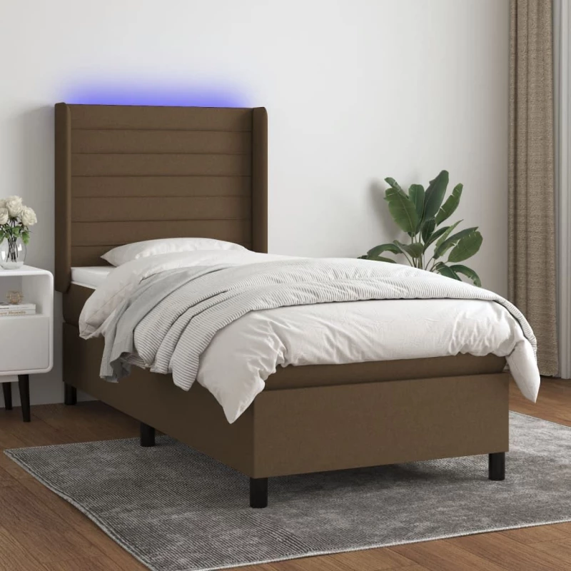 ΚΡΕΒΑΤΙ BOXSPRING ΜΕ ΣΤΡΩΜΑ & LED ΣΚ.ΚΑΦΕ 80X200 ΕΚ. ΥΦΑΣΜΑΤΙΝΟ 3138352