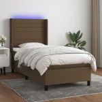 ΚΡΕΒΑΤΙ BOXSPRING ΜΕ ΣΤΡΩΜΑ & LED ΣΚ.ΚΑΦΕ 80X200 ΕΚ. ΥΦΑΣΜΑΤΙΝΟ 3138352