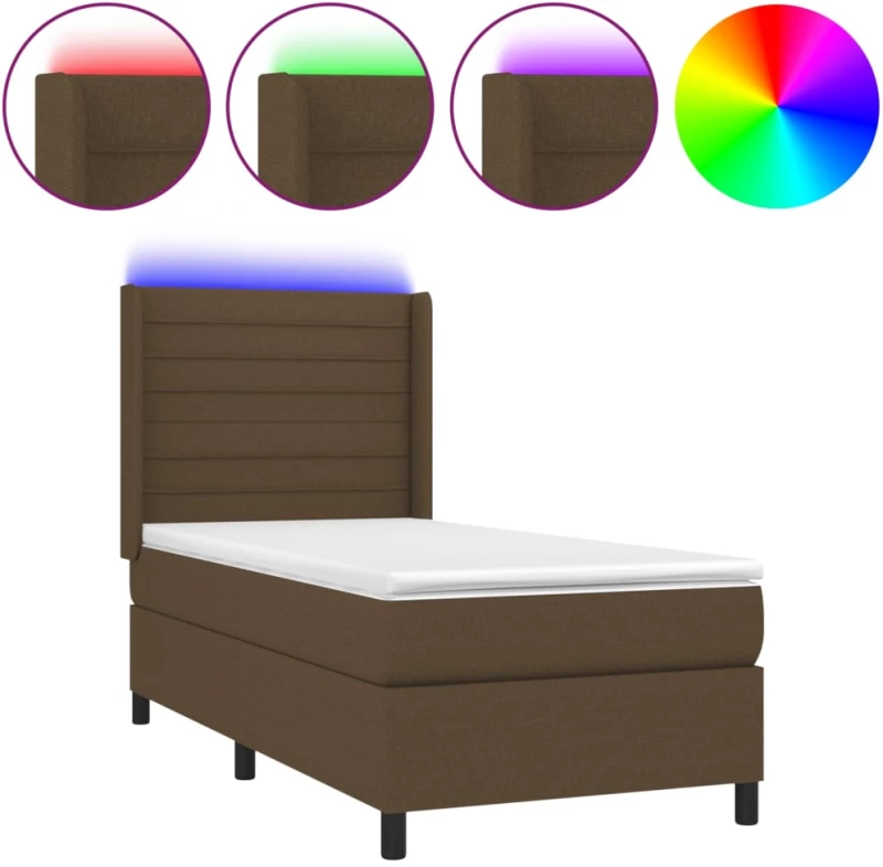 ΚΡΕΒΑΤΙ BOXSPRING ΜΕ ΣΤΡΩΜΑ & LED ΣΚ.ΚΑΦΕ 80X200 ΕΚ. ΥΦΑΣΜΑΤΙΝΟ 3138352