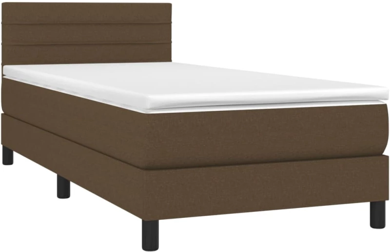 ΚΡΕΒΑΤΙ BOXSPRING ΜΕ ΣΤΡΩΜΑ ΣΚΟΥΡΟ ΚΑΦΕ 100X200 ΕΚ. ΥΦΑΣΜΑΤΙΝΟ 3140116
