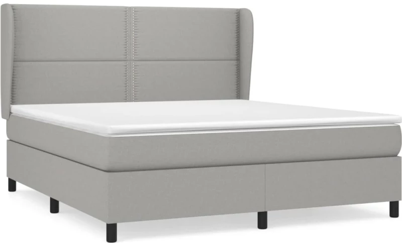 ΚΡΕΒΑΤΙ BOXSPRING ΜΕ ΣΤΡΩΜΑ ΑΝΟΙΧΤΟ ΓΚΡΙ 180X200 ΕΚ. ΥΦΑΣΜΑΤΙΝΟ 3127901