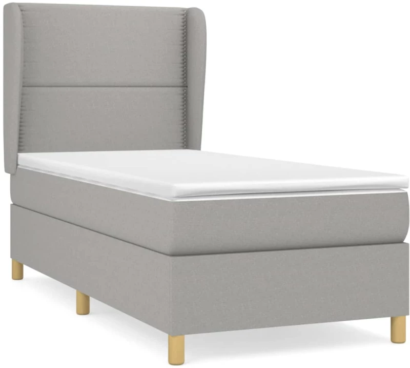 ΚΡΕΒΑΤΙ BOXSPRING ΜΕ ΣΤΡΩΜΑ ΑΝΟΙΧΤΟ ΓΚΡΙ 90X190 ΕΚ. ΥΦΑΣΜΑΤΙΝΟ 3128405