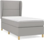 ΚΡΕΒΑΤΙ BOXSPRING ΜΕ ΣΤΡΩΜΑ ΑΝΟΙΧΤΟ ΓΚΡΙ 90X190 ΕΚ. ΥΦΑΣΜΑΤΙΝΟ 3128405