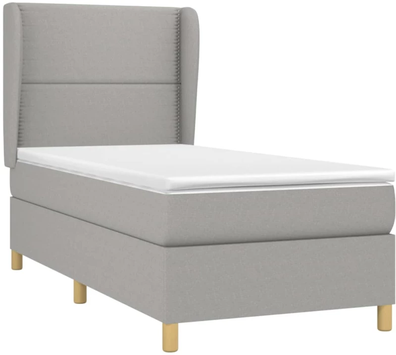 ΚΡΕΒΑΤΙ BOXSPRING ΜΕ ΣΤΡΩΜΑ ΑΝΟΙΧΤΟ ΓΚΡΙ 90X190 ΕΚ. ΥΦΑΣΜΑΤΙΝΟ 3128405