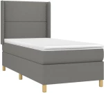 ΚΡΕΒΑΤΙ BOXSPRING ΜΕ ΣΤΡΩΜΑ ΣΚΟΥΡΟ ΓΚΡΙ 90X190 ΕΚ. ΥΦΑΣΜΑΤΙΝΟ 3131874