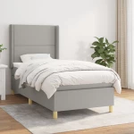 ΚΡΕΒΑΤΙ BOXSPRING ΜΕ ΣΤΡΩΜΑ ΑΝΟΙΧΤΟ ΓΚΡΙ 90X200 ΕΚ. ΥΦΑΣΜΑΤΙΝΟ 3131881