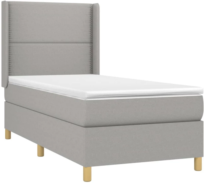 ΚΡΕΒΑΤΙ BOXSPRING ΜΕ ΣΤΡΩΜΑ ΑΝΟΙΧΤΟ ΓΚΡΙ 90X200 ΕΚ. ΥΦΑΣΜΑΤΙΝΟ 3131881