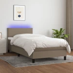 ΚΡΕΒΑΤΙ BOXSPRING ΜΕ ΣΤΡΩΜΑ & LED TAUPE 80X200 ΕΚ. ΥΦΑΣΜΑΤΙΝΟ 3132953