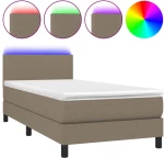 ΚΡΕΒΑΤΙ BOXSPRING ΜΕ ΣΤΡΩΜΑ & LED TAUPE 80X200 ΕΚ. ΥΦΑΣΜΑΤΙΝΟ 3132953