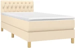 ΚΡΕΒΑΤΙ BOXSPRING ΜΕ ΣΤΡΩΜΑ & LED ΚΡΕΜ 90X190 ΕΚ. ΥΦΑΣΜΑΤΙΝΟ 3133922