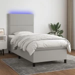ΚΡΕΒΑΤΙ BOXSPRING ΜΕ ΣΤΡΩΜΑ & LED ΑΝ.ΓΚΡΙ 90X200 ΕΚ. ΥΦΑΣΜΑΤΙΝΟ 3134765