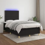 ΚΡΕΒΑΤΙ BOXSPRING ΜΕ ΣΤΡΩΜΑ & LED ΜΑΥΡΟ 120X200 ΕΚ. ΥΦΑΣΜΑΤΙΝΟ 3135343