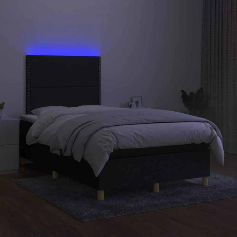 ΚΡΕΒΑΤΙ BOXSPRING ΜΕ ΣΤΡΩΜΑ & LED ΜΑΥΡΟ 120X200 ΕΚ. ΥΦΑΣΜΑΤΙΝΟ 3135343