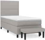 ΚΡΕΒΑΤΙ BOXSPRING ΜΕ ΣΤΡΩΜΑ ΑΝΟΙΧΤΟ ΓΚΡΙ 90X190 ΕΚ. ΥΦΑΣΜΑΤΙΝΟ 3136477