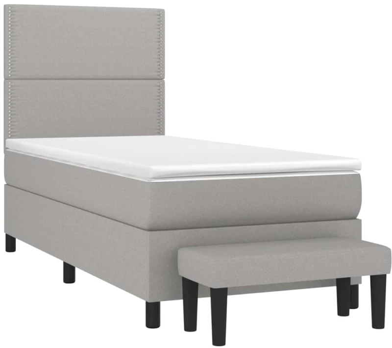 ΚΡΕΒΑΤΙ BOXSPRING ΜΕ ΣΤΡΩΜΑ ΑΝΟΙΧΤΟ ΓΚΡΙ 90X190 ΕΚ. ΥΦΑΣΜΑΤΙΝΟ 3136477