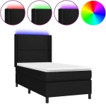 ΚΡΕΒΑΤΙ BOXSPRING ΜΕ ΣΤΡΩΜΑ & LED ΜΑΥΡΟ 100X200 ΕΚ. ΥΦΑΣΜΑΤΙΝΟ 3138215