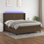 ΚΡΕΒΑΤΙ BOXSPRING ΜΕ ΣΤΡΩΜΑ & LED ΣΚ.ΚΑΦΕ 180X200ΕΚ. ΥΦΑΣΜΑΤΙΝΟ 3138256