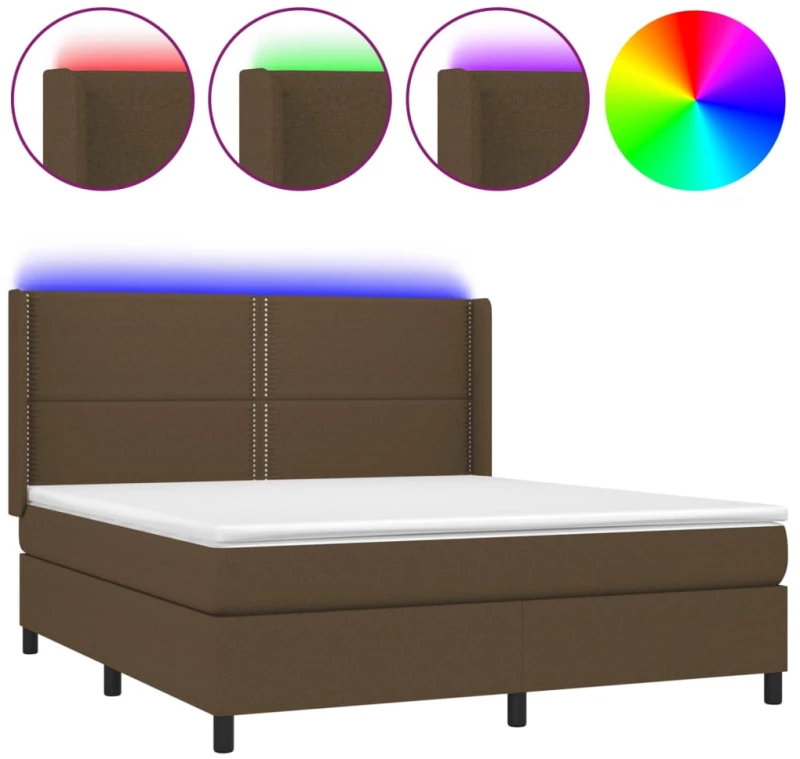ΚΡΕΒΑΤΙ BOXSPRING ΜΕ ΣΤΡΩΜΑ & LED ΣΚ.ΚΑΦΕ 180X200ΕΚ. ΥΦΑΣΜΑΤΙΝΟ 3138256