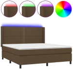 ΚΡΕΒΑΤΙ BOXSPRING ΜΕ ΣΤΡΩΜΑ & LED ΣΚ.ΚΑΦΕ 180X200ΕΚ. ΥΦΑΣΜΑΤΙΝΟ 3138256