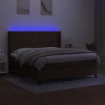 ΚΡΕΒΑΤΙ BOXSPRING ΜΕ ΣΤΡΩΜΑ & LED ΣΚ.ΚΑΦΕ 180X200ΕΚ. ΥΦΑΣΜΑΤΙΝΟ 3138256