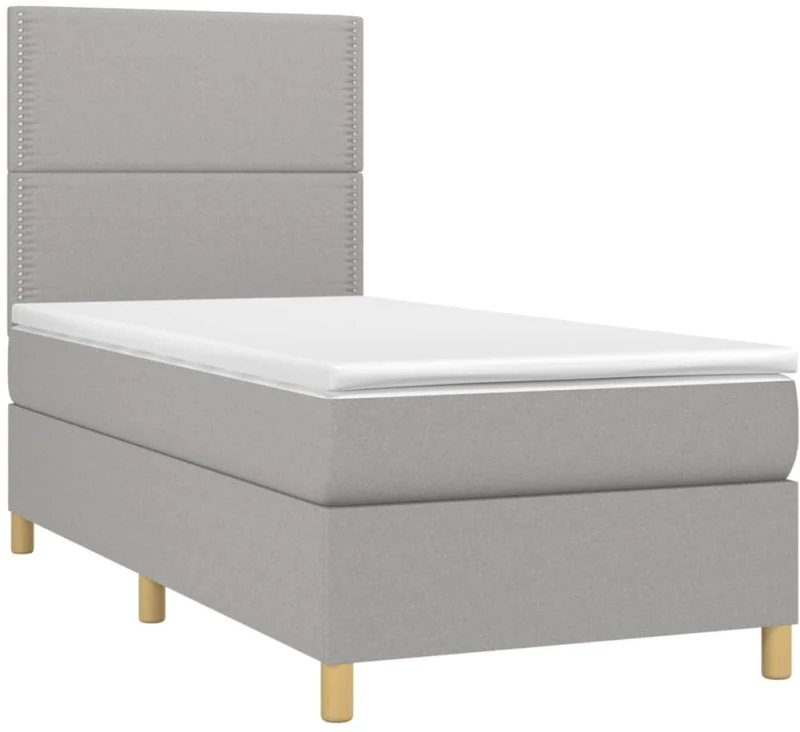 ΚΡΕΒΑΤΙ BOXSPRING ΜΕ ΣΤΡΩΜΑ ΑΝΟΙΧΤΟ ΓΚΡΙ 90X190 ΕΚ. ΥΦΑΣΜΑΤΙΝΟ 3142217