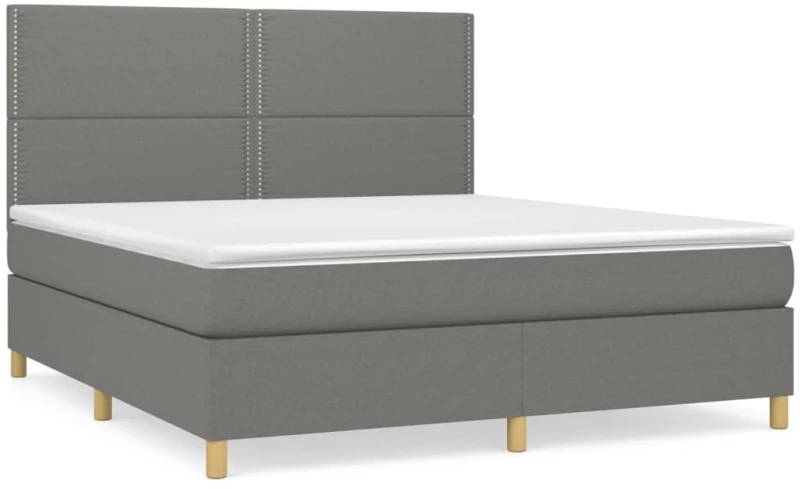 ΚΡΕΒΑΤΙ BOXSPRING ΜΕ ΣΤΡΩΜΑ ΣΚΟΥΡΟ ΓΚΡΙ 180X200 ΕΚ ΥΦΑΣΜΑΤΙΝ 3142274
