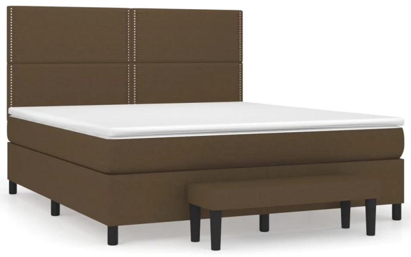 ΚΡΕΒΑΤΙ BOXSPRING ΜΕ ΣΤΡΩΜΑ ΣΚΟΥΡΟ ΚΑΦΕ 180X200 ΕΚ ΥΦΑΣΜΑΤΙΝΟ 3136536
