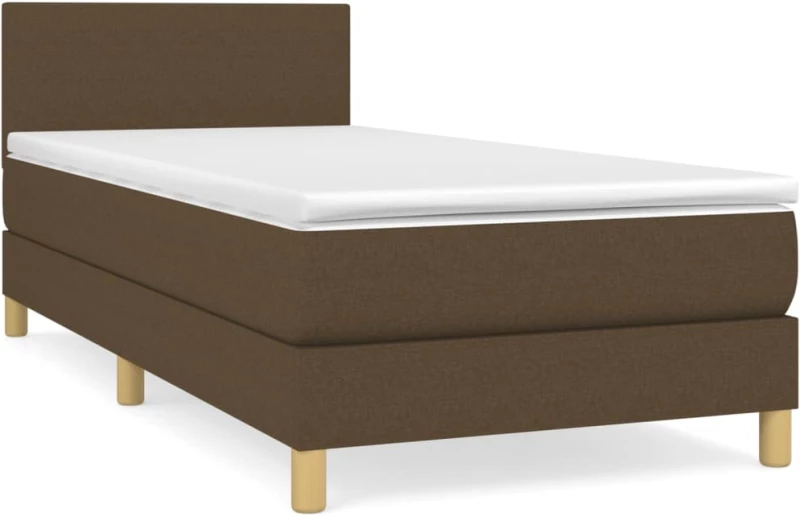 ΚΡΕΒΑΤΙ BOXSPRING ΜΕ ΣΤΡΩΜΑ ΣΚΟΥΡΟ ΚΑΦΕ 90X190 ΕΚ. ΥΦΑΣΜΑΤΙΝΟ 3140420