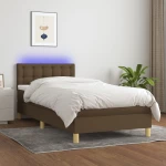 ΚΡΕΒΑΤΙ BOXSPRING ΜΕ ΣΤΡΩΜΑ & LED ΣΚ.ΚΑΦΕ 90X190 ΕΚ. ΥΦΑΣΜΑΤΙΝΟ 3134000