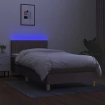 ΚΡΕΒΑΤΙ BOXSPRING ΜΕ ΣΤΡΩΜΑ & LED TAUPE 80X200 ΕΚ. ΥΦΑΣΜΑΤΙΝΟ 3133833