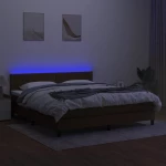 ΚΡΕΒΑΤΙ BOXSPRING ΜΕ ΣΤΡΩΜΑ & LED ΣΚ.ΚΑΦΕ 180X200ΕΚ. ΥΦΑΣΜΑΤΙΝΟ 3133096