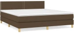 ΚΡΕΒΑΤΙ BOXSPRING ΜΕ ΣΤΡΩΜΑ ΣΚΟΥΡΟ ΚΑΦΕ 180X200 ΕΚ ΥΦΑΣΜΑΤΙΝΟ 3140556