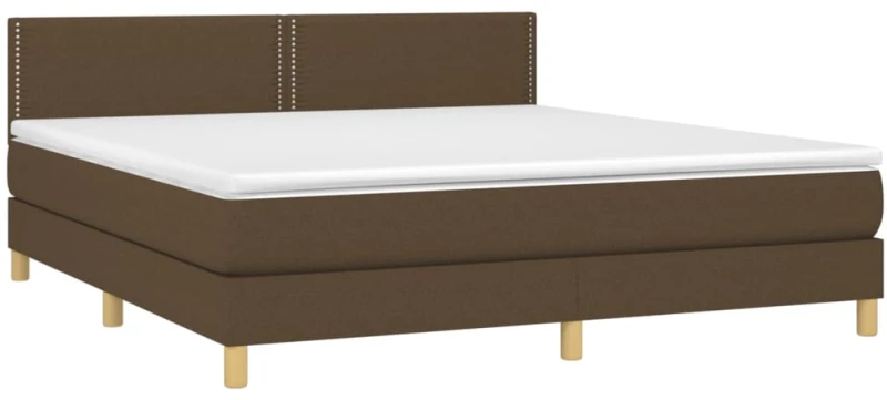 ΚΡΕΒΑΤΙ BOXSPRING ΜΕ ΣΤΡΩΜΑ ΣΚΟΥΡΟ ΚΑΦΕ 180X200 ΕΚ ΥΦΑΣΜΑΤΙΝΟ 3140556