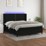 ΚΡΕΒΑΤΙ BOXSPRING ΜΕ ΣΤΡΩΜΑ & LED ΜΑΥΡΟ 180X200 ΕΚ. ΥΦΑΣΜΑΤΙΝΟ 3138255